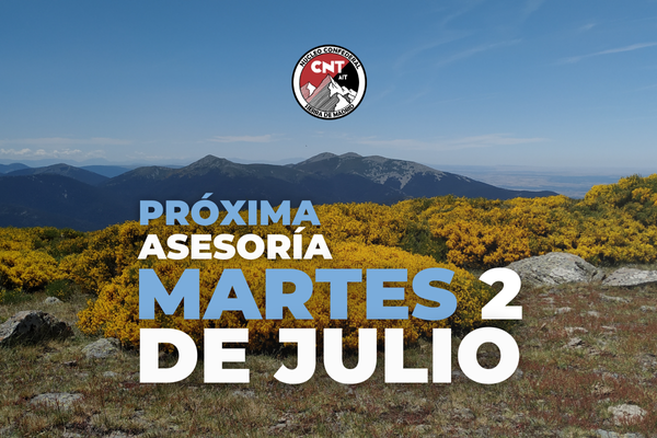 Próxima asesoría el 2 de julio